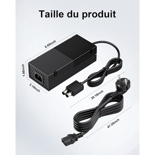 Xbox One Laddare, Strömförsörjning för Xbox One AC-kontakt Ersätter Kabel, med 100-240V Spänning