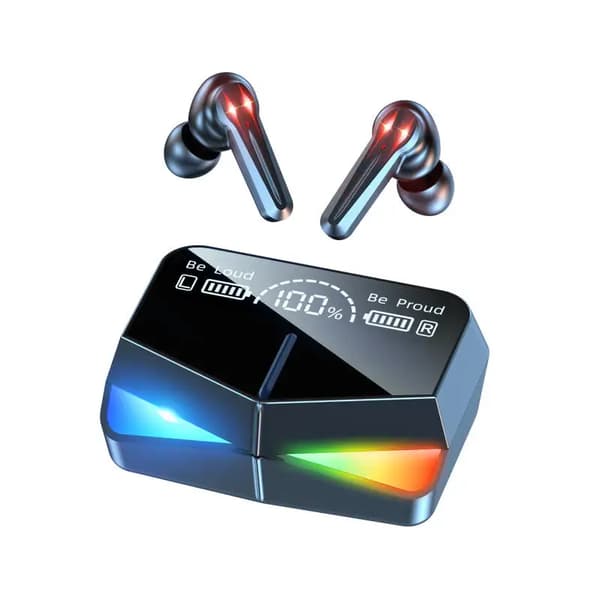 Ægte trådløse Bluetooth hovedtelefoner M28 TWS HiFi Stereo Touch Støjreducerende Sort
