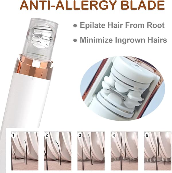 Mini Ansigts Epilator Genopladelig Elektrisk Epilator Hvid