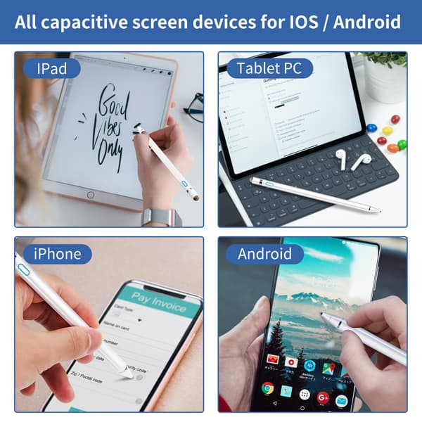 Stylus Pen til iPad/Android Hvid