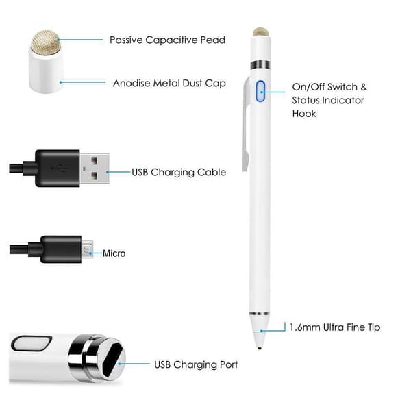 Stylus-kynä iPadille/Androidille (musta)