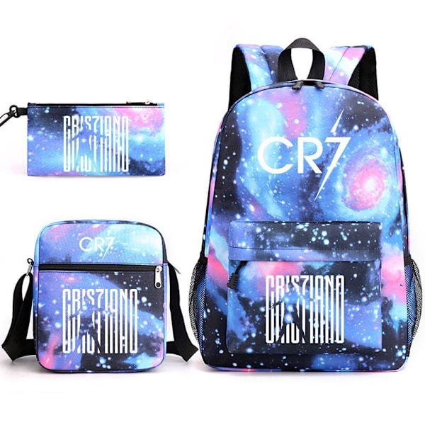 Cr7 Student Skolryggsäck Tredelat Set E