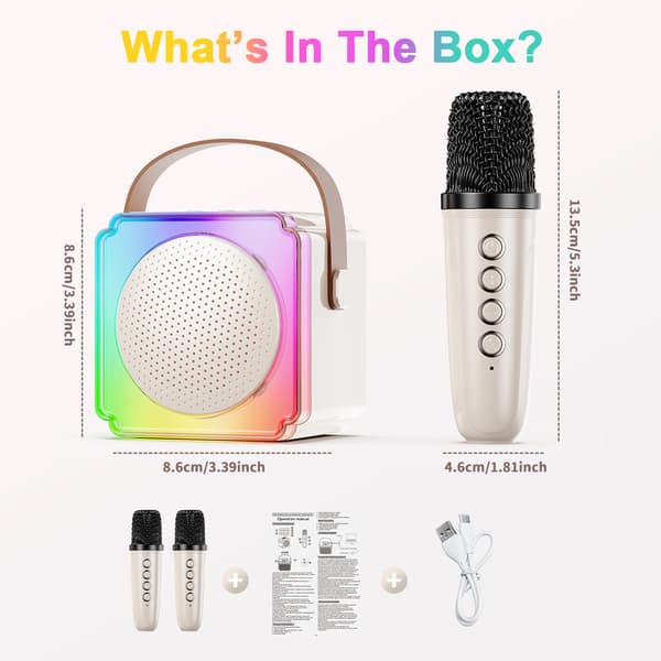 Mini Karaoke-laite lapsille, langaton Bluetooth-kaiutin (pinkki)