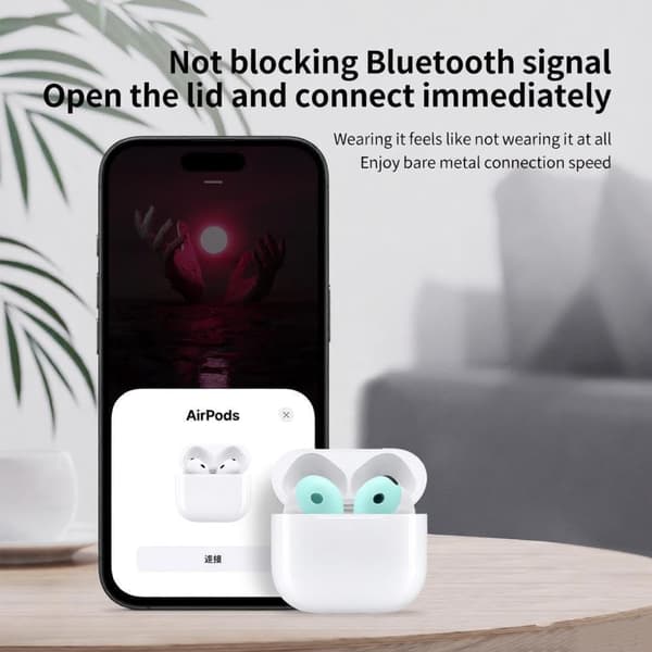 Ørepropper til AirPods4 silikon 3 par (svart)
