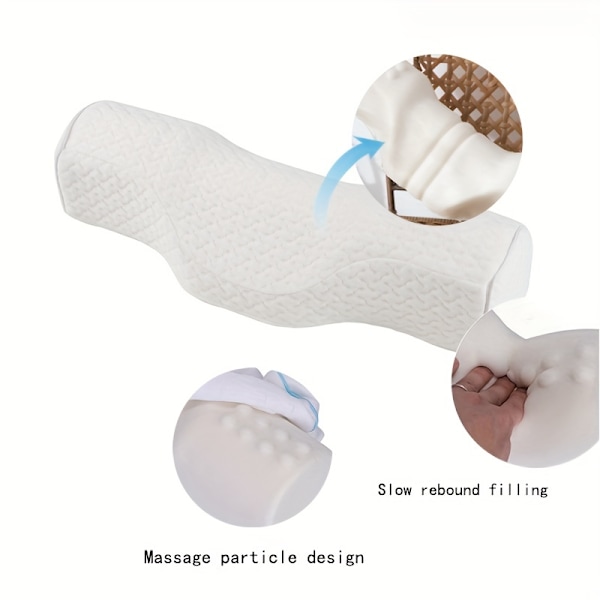 Cervical Pute Traction Korreksjon Reparasjon Memory Foam Pute Svart