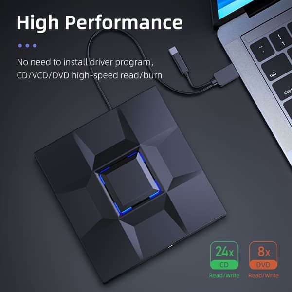 USB 3.0 ekstern optisk drev til CD/DVD
