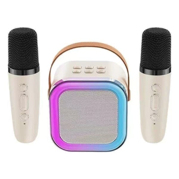 Mini Karaoke-maskin för barn, Bluetooth-högtalare (Beige)