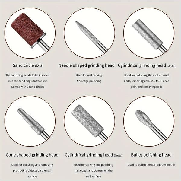Negleslibemaskine egnet til manicure og pedicure (hvid)