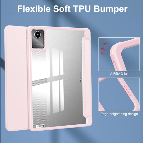 Transparent Akryl Mjuk TPU Skyddsfodral för Lenovo M11 11 Tum (TB330FU) Tablet Fodral TB330FU Rosa