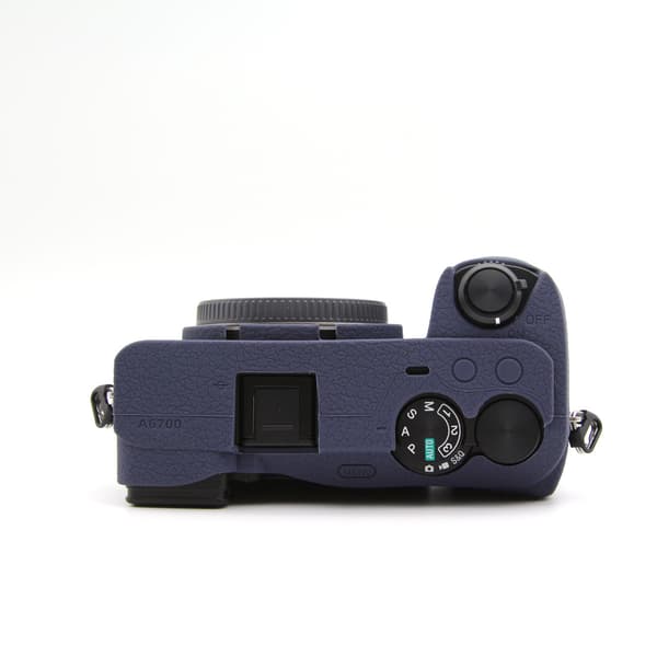 Etui til SONY A6700-kamera Lychee-teksturert silikonetui (Navyblue)
