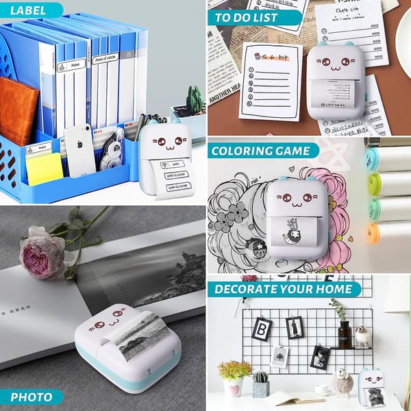 Mini Bærbar Printer, Trådløs Bluetooth Termisk Lommeprinter til iOS og Android Grøn