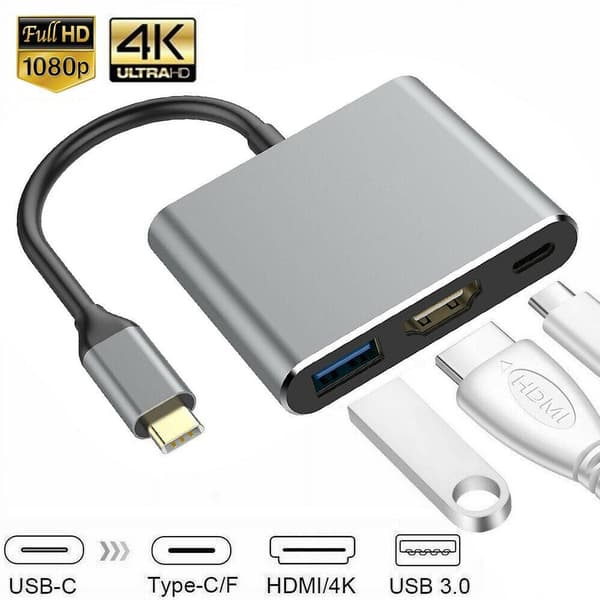 3-i-1 Type C USB 3.1 til HDMI Adapter Laptop Hub for Macbook Air Pro Surface