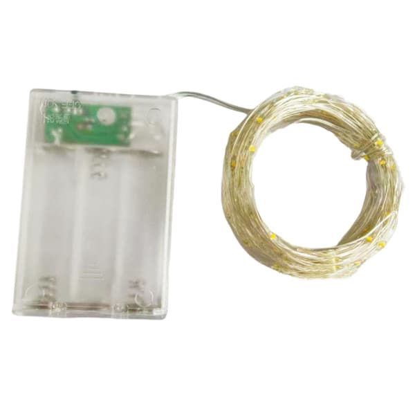 LED lyskæde, julekobbertrådslys, 3 m, 30 LED, Indendørs dekorationslys - Batteri (blue)