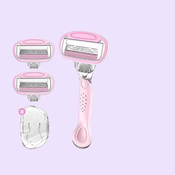 Epilator, helkroppsbarbermaskin, med 2 erstatningsblader (Langt håndtak - rosa)