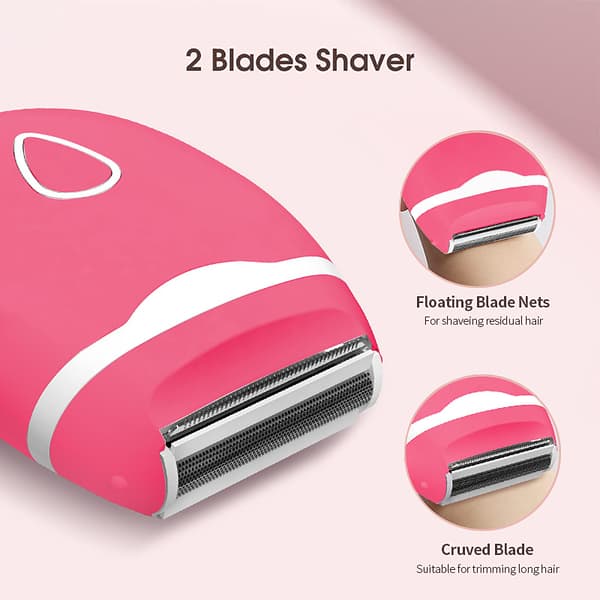 Epilator, elektrisk barbermaskin for kvinner, bikinitrimmer, vanntett (blå)