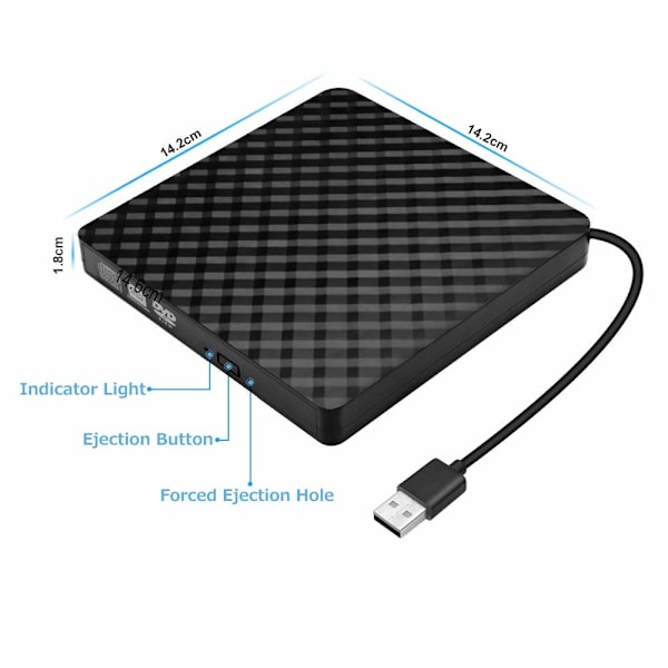 Extern DVD-brännare Spelare USB 3.0 Portabel CD DVD +/-RW Optisk Enhet