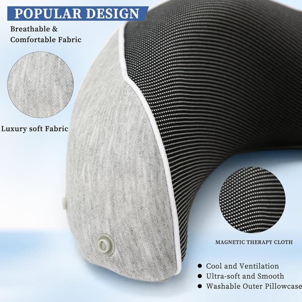 Nackkudde Memory Foam Portabel U-formad Rese Nackkudde Cervical Support Kudde (Grå)