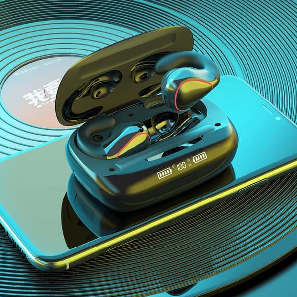 Ægte trådløse Bluetooth-hovedtelefoner T20 Bluetooth 5.0-kompatible in-ear earbuds knogleledning Sort