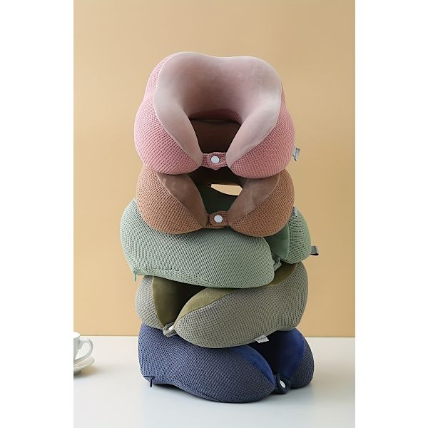 Nackkudde Memory Foam U-formad Resekudde Bekvämt Nack- och Huvudstöd Blå
