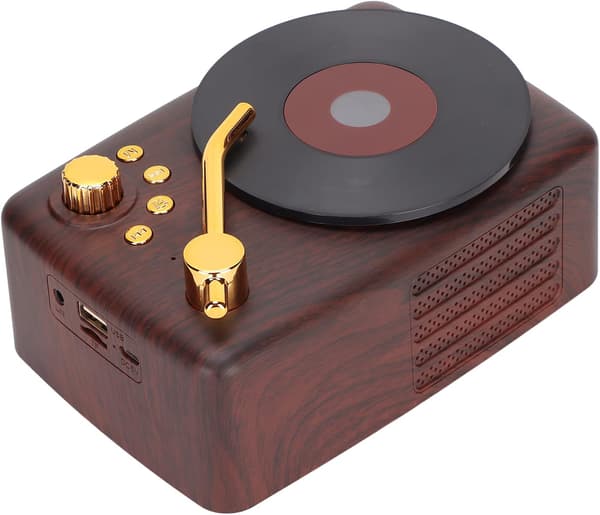 Mini Bærbar Bluetooth Stereo Højttaler Brun