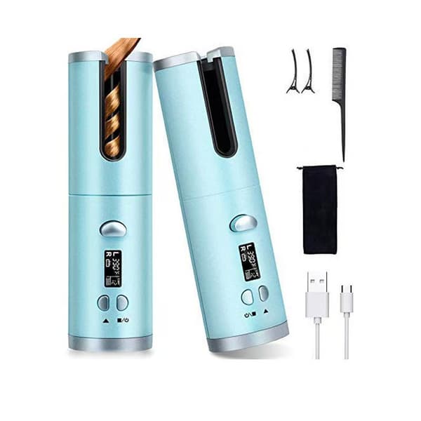 Krølltang Automatisk roterende USB-lading (150-200℃ - blå)