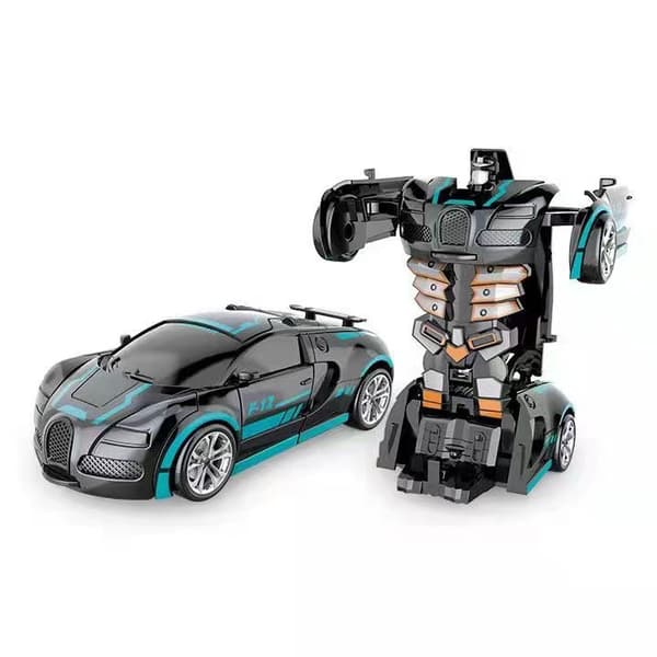 Leksaksbil Mini transformerbar leksaksrobot (svart)