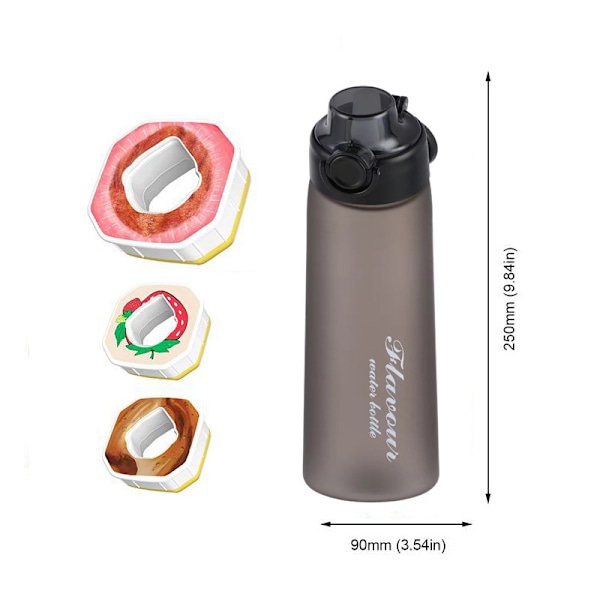 900ml Sportvattenflaska Smak Pod Sport Sugrör Kopp Tritan För Utomhussport Fitness Svart