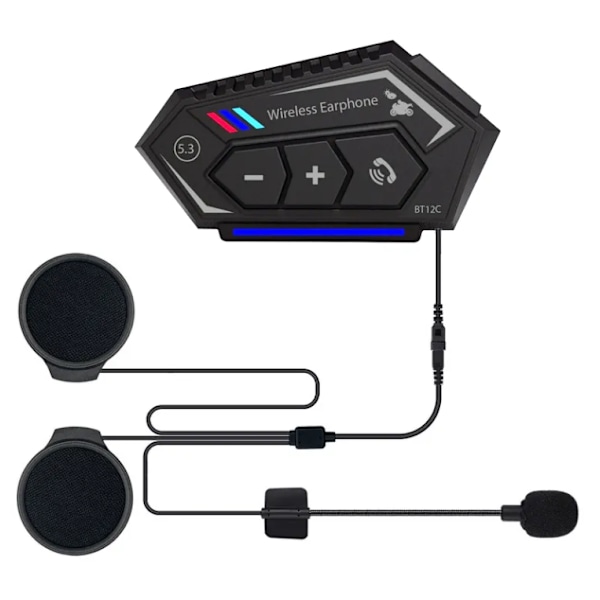 Motorcykel Intercom Headset BT12C Sort