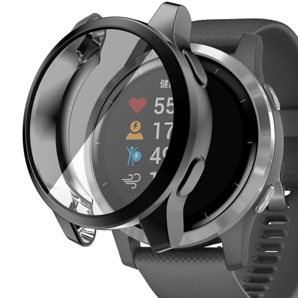 Kellon kuori Garmin venu2s/Vivoactive4s 40mm näytönsuoja musta