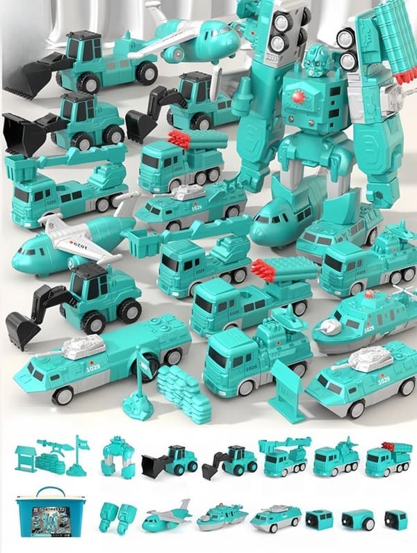 Transformer magnetisk billeketøysett, transformerende robot (35 stk)