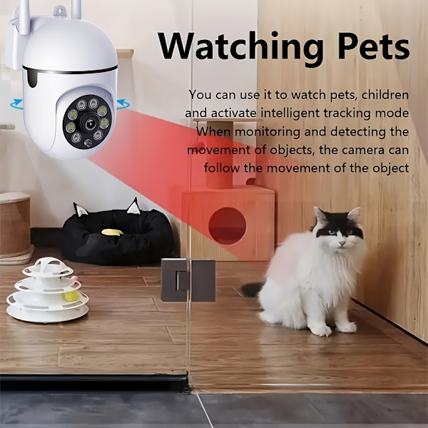 1080P HD langaton valvontakamera, sisätiloihin, PTZ, kaksisuuntainen ääni, liiketunnistus, WiFi