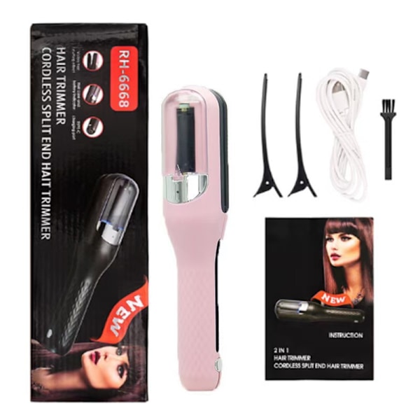 Split Ender for splittede tupper - Trådløs fjerner av splittede tupper - Split End Trimmer - Rosa