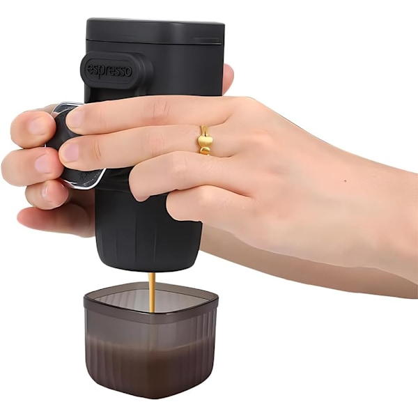 Bärbar Kaffemaskin 2-i-1 Koncentrerad Handpressad Pulverkapsel För Dubbel Användning