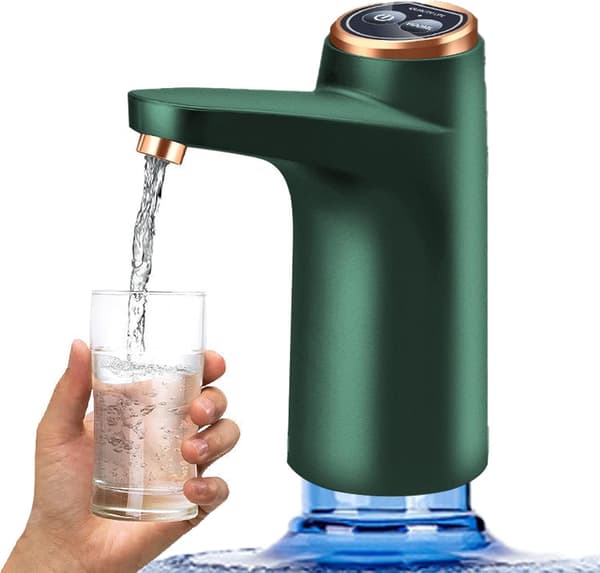 Vattenflaskpump 5 Gallon USB-laddning Automatisk Dricksvattendispenser (Grön)