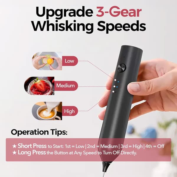Melkeskummer USB oppladbar elektrisk blender