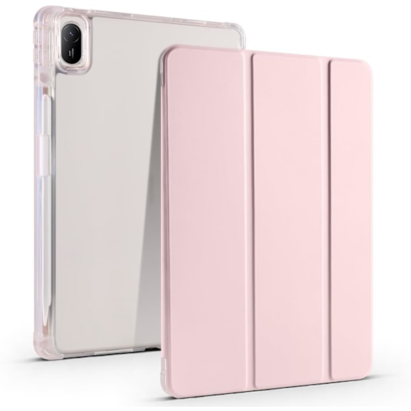 Fullständigt Skydd Transparent Baksida Ställfodral för Xiaomi Redmi Pad Pro 12.1 Tum med Auto Wake/Sleep Funktion Rosa