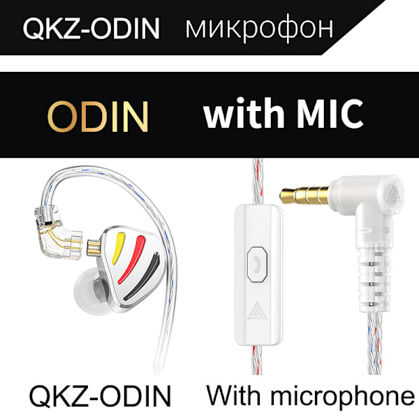 QKZ Justerbara Dynamiska In-ear Hörlurar med Mikrofon