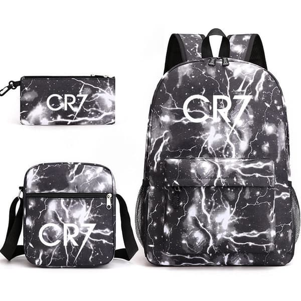 Cr7 Student Skolryggsäck Tredelat Set T
