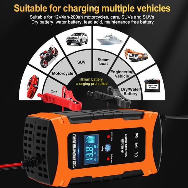 Smart batterilader 12V 20A med autoreparasjon, for blybatterier