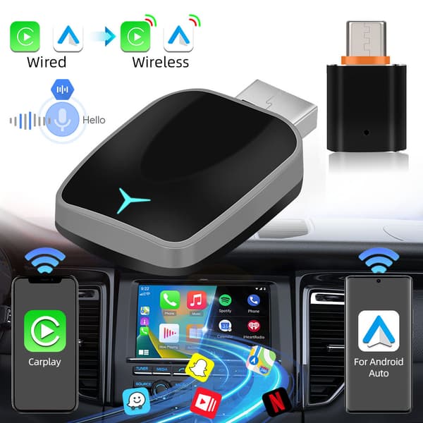Langaton CarPlay-sovitin, 2-in-1 Plug And Play
