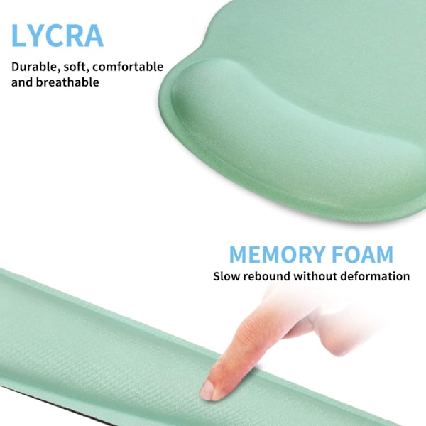Ergonomisk tangentbordsmusmatta med gel handledsstöd grön