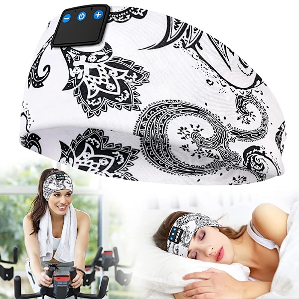 Hodemmontert Sovemaske Sport Antiperspirant Hodebånd Hvite Blomster