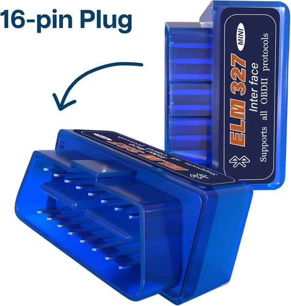 OBD2 Scanner Bluetooth - Bilscanner Kompatibel med iOS, iPad og Android – Mini V2.1 Blå