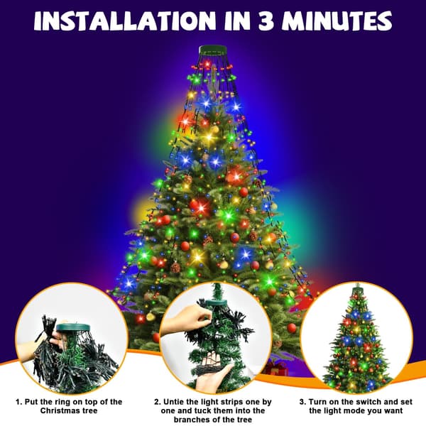 Julelys, LED-lyskjede, USB 2M 400LED med fjernkontroll