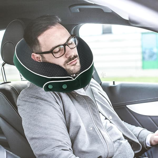 Nackkudde Memory Foam Portabel U-formad Rese Nackkudde Cervical Stödkudde (Grön)