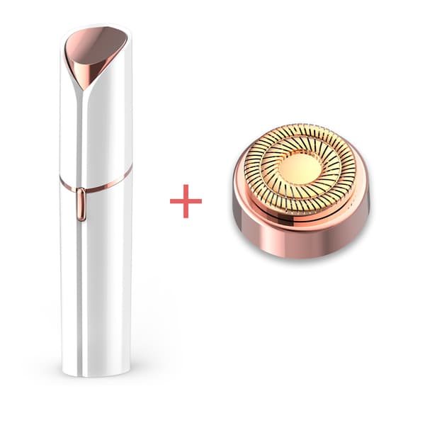Epilator, Ansigtsfjerner til kvinder, øjenbrynstrimmer, med 1 udskiftningsblad (hvid)