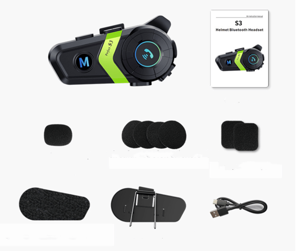 Motorsykkel Intercom Headset S3 Grønn