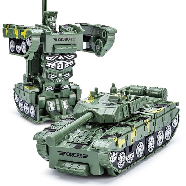 Legetøjsbil Mini transformerbar legetøjsrobot (Tank Grøn)