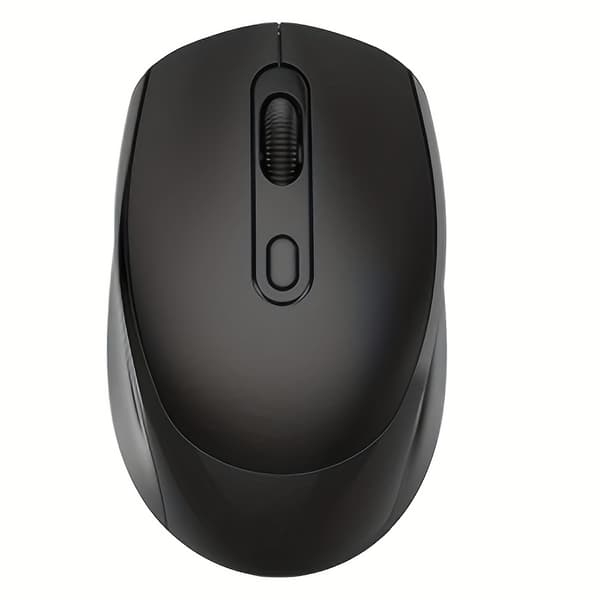 Ergonomisk 2.4G trådlös tyst mus 1600dpi svart