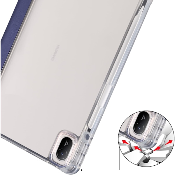 Fullständigt Skydd Transparent Baksida Ställfodral för Xiaomi Redmi Pad Pro 12.1 Tum med Auto Wake/Sleep Funktion Blå